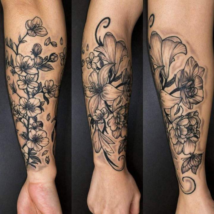 Tatouage fleurs Québec